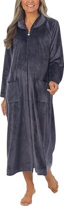 Ballet Long Sleeve Zip Robe (Charcoal) Women's Pajama