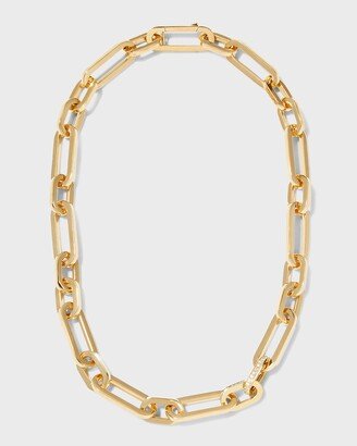 Yellow Gold Diamond Heavy Gauge Paperclip Necklace