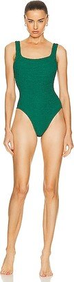 Square Neck Swimsuit in Dark Green