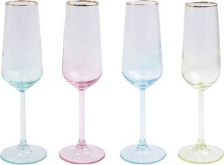 Rainbow Assorted Champagne Flutes