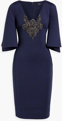 Crystal-embellished scuba dress