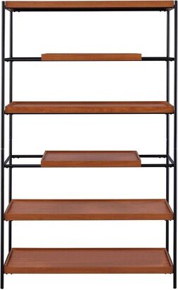 IGEMAN 6-Tier Oaken Bookshelf, 42''L*17''W*70''H, 88LBS