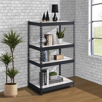 CDecor Kima Natural and Black 4-tier Bookcase