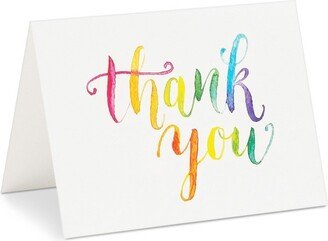 Sustainable Greetings 120-Pack Watercolor Rainbow Thank You Cards with Envelopes for Business, Wedding, Graduation, Bridal, Baby Shower, Blank, 4x5 in