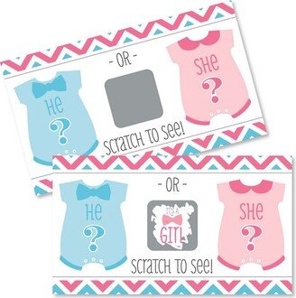 Big Dot of Happiness Girl Chevron Gender Reveal - Baby Girl Gender Reveal Scratch Off Cards - Baby Shower Game - Set of 22