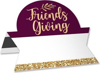 Big Dot of Happiness Elegant Thankful for Friends - Friendsgiving Thanksgiving Party Tent Buffet Card - Table Setting Name Place Cards - Set of 24