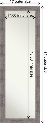 Non-Beveled Full Length On The Door Mirror - Pinstripe Plank Frame