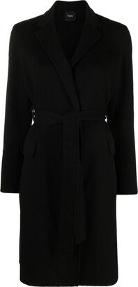 Belted-Waist Wool-Cashmere Coat