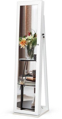 Mirrored Lockable Standing Jewelry Storage Organizer - 14.5