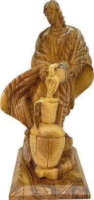Jesus Changes Water To Wine Olive Wood Statue, First Miracle