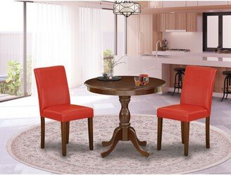 Kitchen Table Set Contains a Round Dining Room Table and Upholstered Chairs,