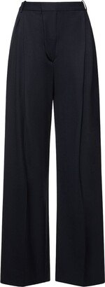 Wide wool blend pants