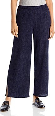 Crinkled Straight Ankle Pants