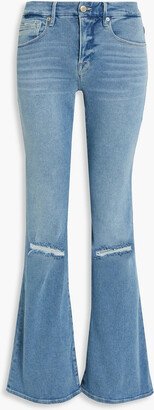 Good Legs distressed mid-rise flared jeans