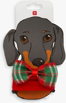 Talking Tables Botanical Christmas Tartan Dog Bow Tie