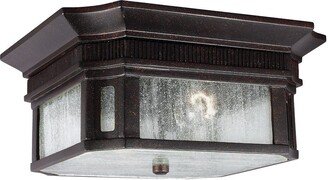 Netlighting Federal 2 Light Bathroom Flush Outdoor Ceiling Lantern Bronze IP44 E27