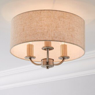 Dunelm Preston Nickel Natural Flush Ceiling Fitting Brown