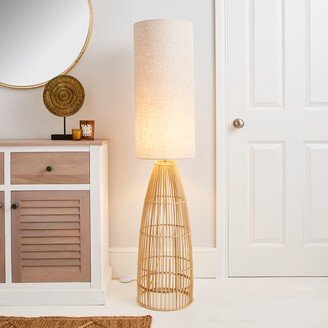 Dunelm Cortado Natural Wicker Floor Lamp Beige