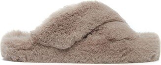 Biba faux-fur crossover slippers-AA