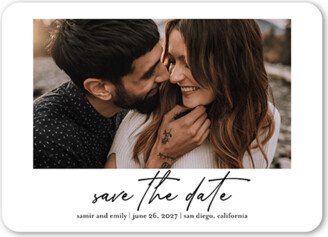 Save The Date Cards: About The Date Save The Date, White, 5X7, Matte, Signature Smooth Cardstock, Rounded