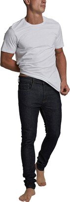 Mens Dark Wash Mid-Rise Skinny Jeans