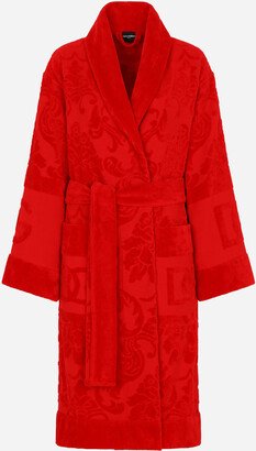 Bath Robe in Terry Cotton Jacquard-AE