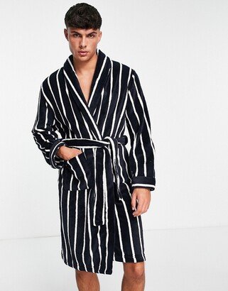 robe in navy and ecru stripe