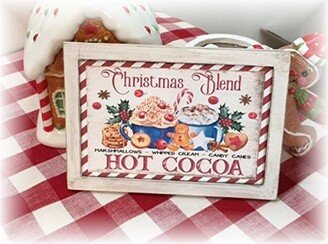 Christmas Blend Hot Cocoa Framed Wood Sign For Tiered Trays