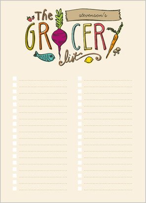 Notepads: The Grocery List 5X7 Notepad, Beige, Matte