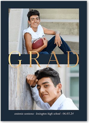 Graduation Announcements: Resplendent Grad Graduation Announcement, Blue, 5X7, Matte, Signature Smooth Cardstock, Square