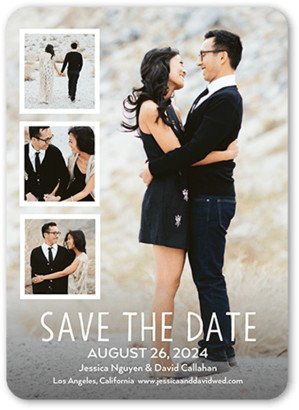 Save The Date Cards: Gallery Of Moments Save The Date, White, 5X7, Signature Smooth Cardstock, Rounded