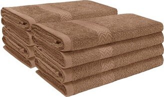 Eco-Friendly Absorbent 8-Piece Hand Towel Set, Latte - Blue Nile Mills