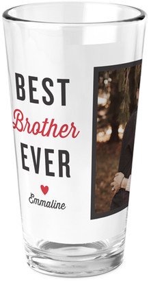 Pint Glasses: Best Brother Ever Pint Glass, Printed Pint, Set Of 1, Red