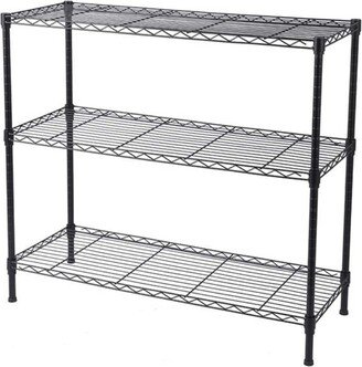 3-Tier Heavy Duty Adjustable Shelving Unit Black - 35.43 x 13.78 x 31.50