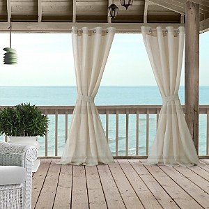 Bali Sheer Indoor/Outdoor Tieback Curtain Panel, 52 x 95