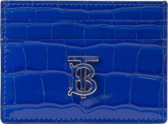 Croc-Embossed Leather Tb Card Holder