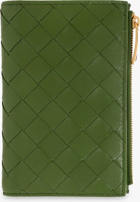 Intrecciato Leather Wallet - Green