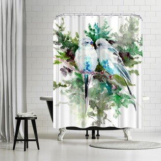 71 x 74 Shower Curtain, Two Birds In Love by Suren Nersisyan