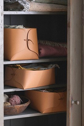 Folded Leather Basket