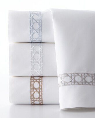 King 4-Piece Cane-Embroidered 400 Thread-Count Sheet Set