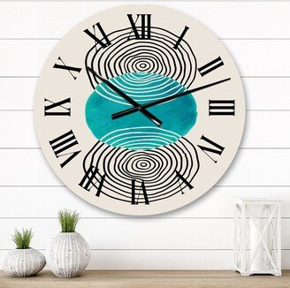 Designart 'Organic Playful Shapes In Retro Colors IX' Mid-Century Modern wall clock