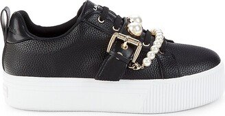 Vidya Faux Leather & Faux Pearl Platform Sneakers