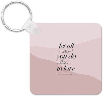 Key Chains: Be Done In Love Key Ring, Square, Multicolor