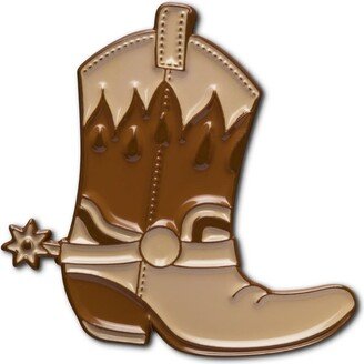 Make Heads Turn Enamel Pin Cowboy Boot Brown