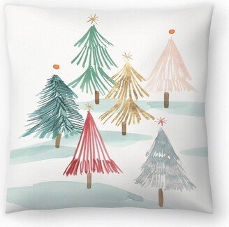 Christmas Trees I by Pi Holiday Collection - 20 x 14 Throw Pillow