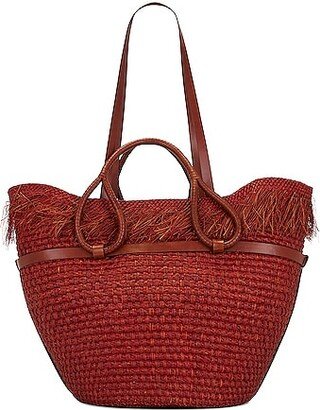 Tropical Enclave Beach Bag in Burgundy