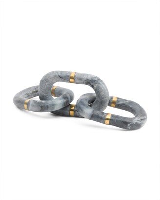 Grey Marble Chain Link With Brass Inlay