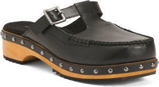 Hold Leather Wood Clogs for Women