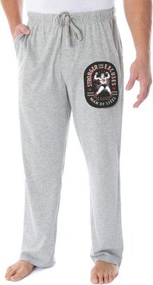 DC Comics Mens' Superman Man of Steel Father's Day Loungewear Pajama Pants (M) Grey