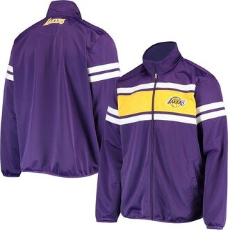 Men's G-iii Sports By Carl Banks Purple Los Angeles Lakers Power Pitcher Full-Zip Track Jacket